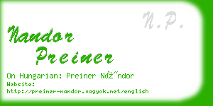 nandor preiner business card